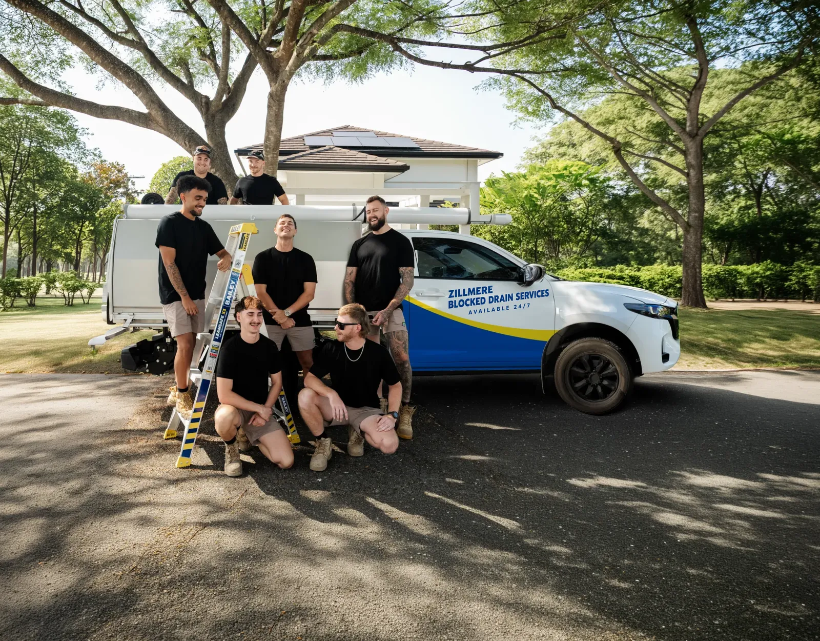 Zillmere Blocked Drain Services ute and team